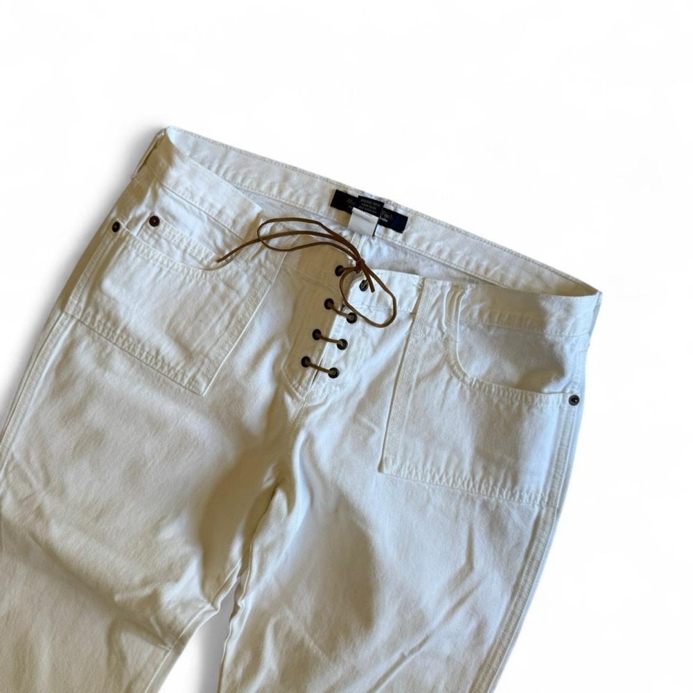 Abercrombie & Fitch Cream Lace-Up Trousers